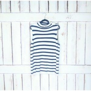 90s vintage black white chunky striped knit sleeveless sweater top